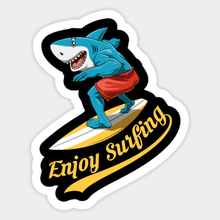 Funny Shark Enjoi Surfing Summer Surfer Surfboard Sticker